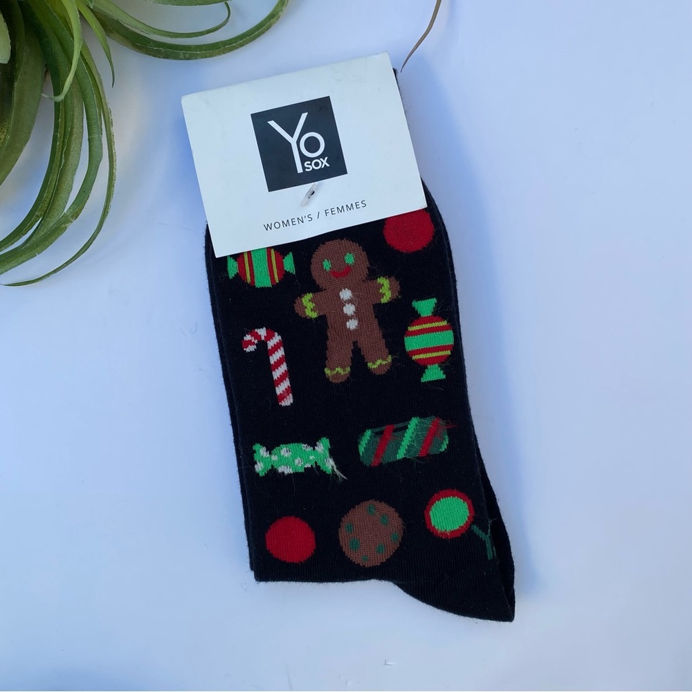 Yo Sox Christmas/Holiday Candyland Gingerbread Man Socks